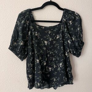 Floral Black Women's Top